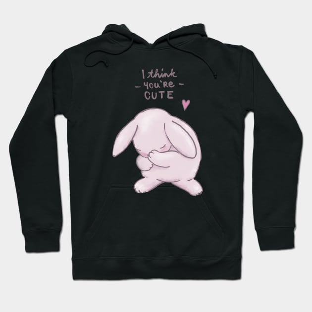I think you are cute, shy rabbit in love Hoodie by marina63